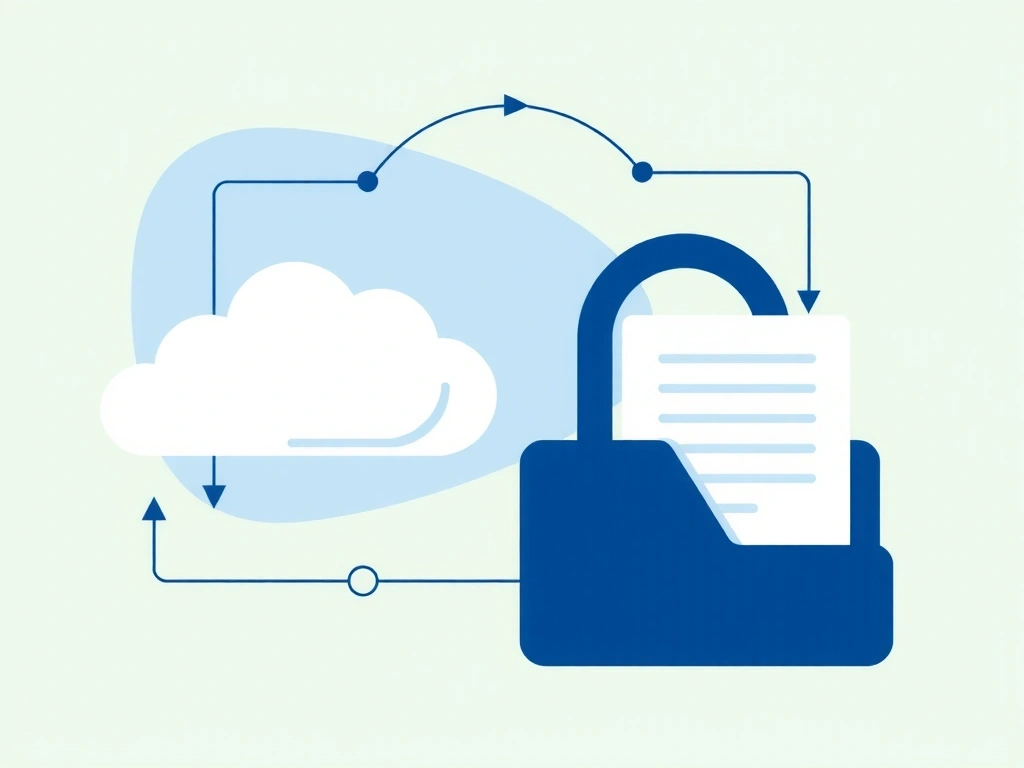 Ilustración de un candado digital y documentos seguros